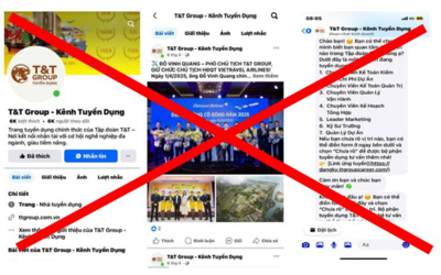 CẢNH GIÁC TRƯỚC CHIÊU TRÒ MẠO DANH T&T GROUP TRÊN MẠNG XÃ HỘI ĐỂ LỪA ĐẢO, CHIẾM ĐOẠT TÀI SẢN